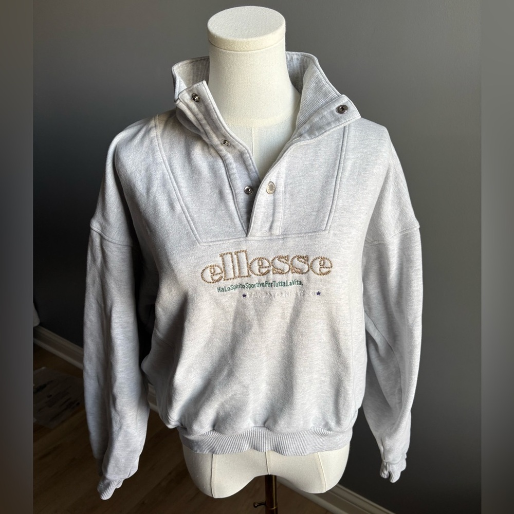 Ellesse Vintage Half Snap Button Sweatshirt